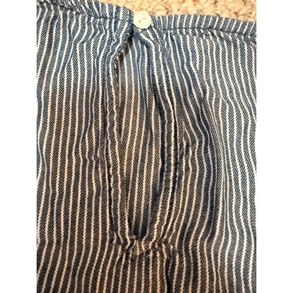 BeachLunchLounge Blue White Striped Bell Sleeve Blouse Small Boho Rayon Top - Picture 8 of 8